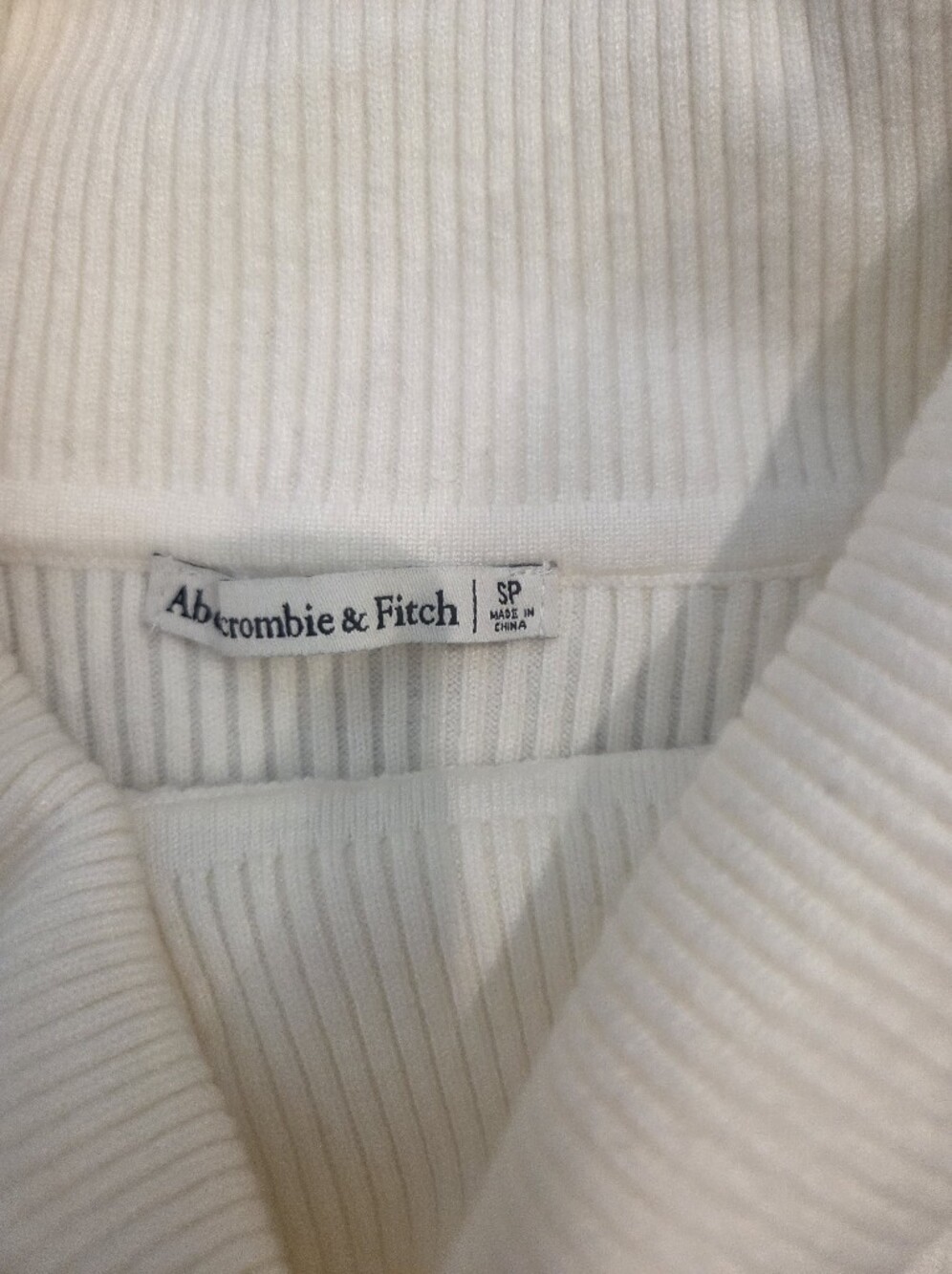 Abercrombie Off-Shoulder Ribbed Maxi Dress in Cream - Picture 3 of 3